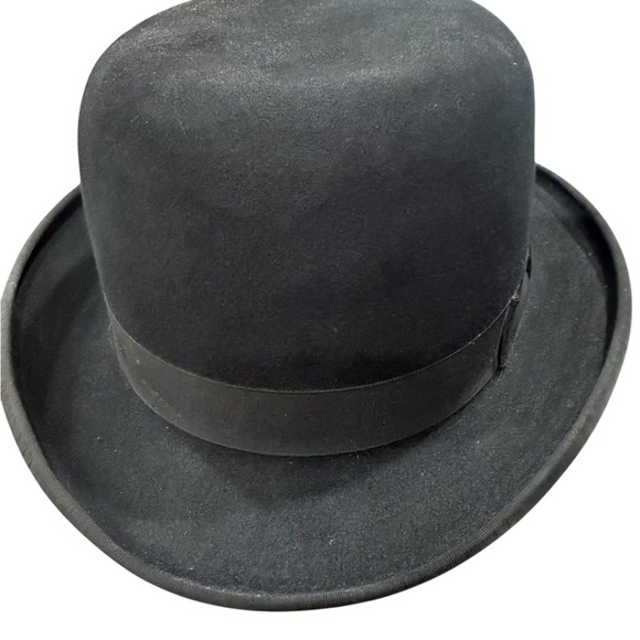 Knudsen Hat Company Black  Fedora 100% Beaver Fur Blend Size 7 5/8 handmade 10X - Picture 5 of 9